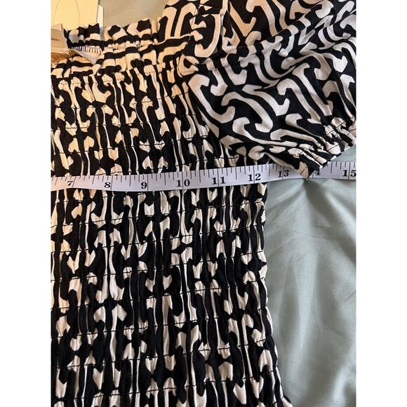 Monteau Linen Blend Crop Top Black & White Women's Medium BNWT! - Picture 8 of 9